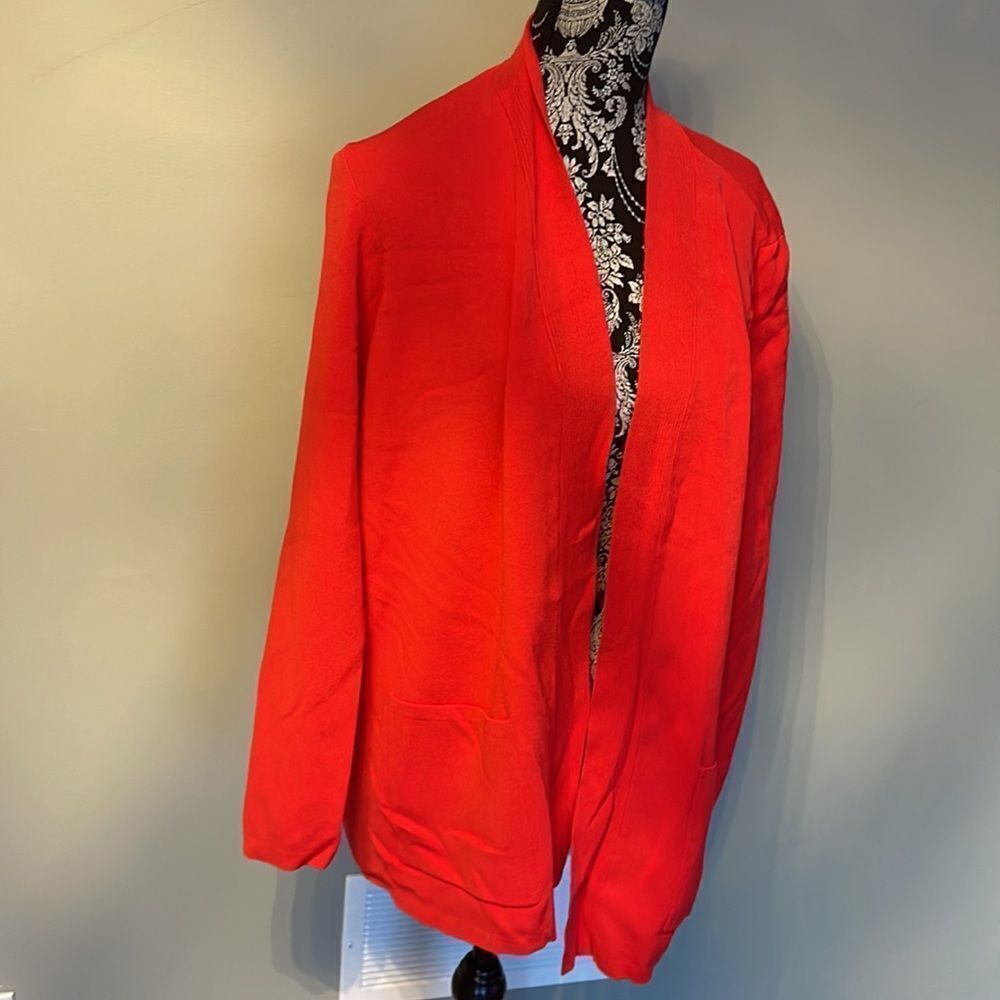 Jones New York Womens Open Front Cardi W/Rib Placket NEW